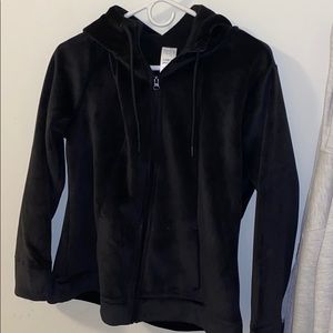 Time And Tru polyester black zip-up jacket